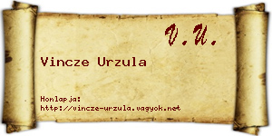 Vincze Urzula névjegykártya
